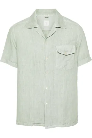 ELEVENTY Linen Short Sleeve Casual Shirt