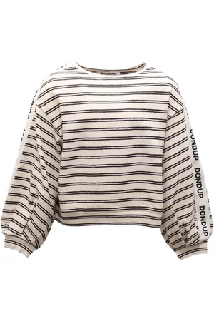 Dondup Sweatshirts, female, , 6 Y, Kids Sweatshirt Ivory/Blue Bubbly Sleeves