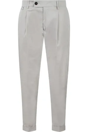 LOW BRAND Grey Straight-Leg Trousers for Men