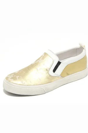 Crime london Vintage gold shoes with white shades
