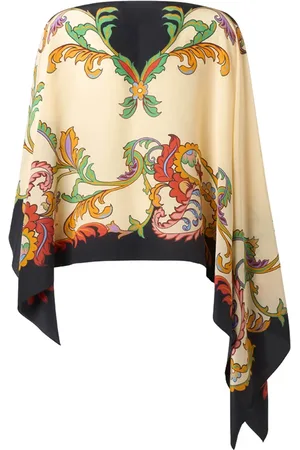 Etro Multicolour Floral Paisley Asymmetric Cape