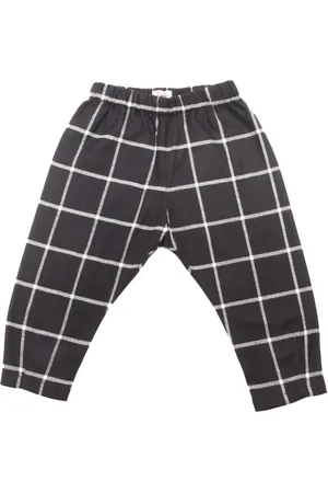 Il gufo Kid trousers, warm fabric, striped design