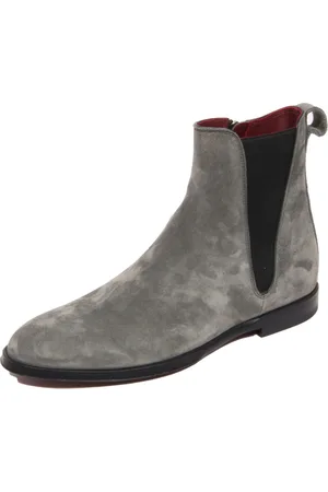 Dolce & Gabbana Grey Beatles Velvet Suede Boots