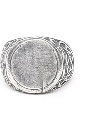 GOTI Vintage Signet Ring with Engraved Band