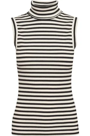 INWEAR Sleeveless Tops, female, , 2XL, Striped Rollneck Top /White