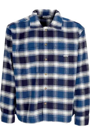 Obey Casual Shirts, male, , XL, Navy/Multi Woven Shirt with Pockets
