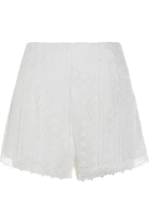 CHARO RUIZ IBIZA Short Shorts, female, , M, Lace Overlay Scalloped Hem Shorts