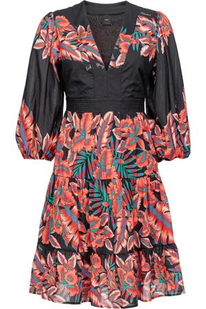 Pinko Short Dresses, female, , XS, Tropical Print Cotton Dress