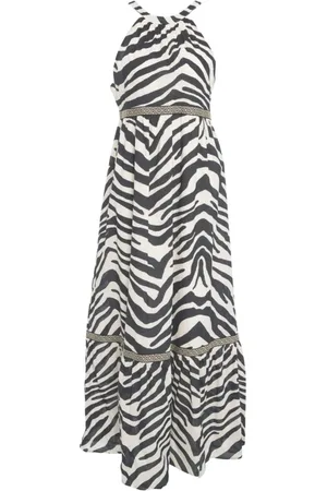 Kaos Black Animal Print Maxi Dress