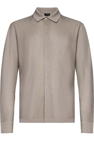BRIONI Casual Shirts, male, , L, Striped Cashmere Silk Shirt