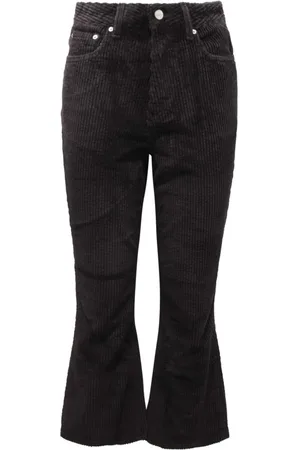 Ganni Wide Trousers, female, , W28, Cropped Corduroy Velvet Trousers
