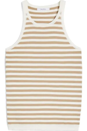 Max Mara Sleeveless Tops, female, , S, Striped Fitted Top