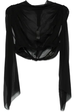 Rick Owens Blouses, female, , XS, Button-Up Pleated T-shirt