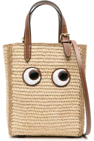 Anya Hindmarch Handbags, female, , ONE SIZE, Raffia Design Embroidered Eyes Bag
