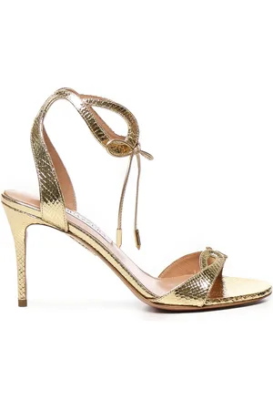 Aquazzura High Heel Sandals, female, , 4 UK, Golden Ankle Strap Sandals