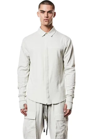 THOM KROM Casual Shirts, male, , 2XL, Double-Faced Cotton Shirt Off