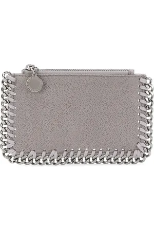 Stella McCartney Wallets & Cardholders, female, , ONE SIZE, Green Falabella Zipped Wallet with Chain