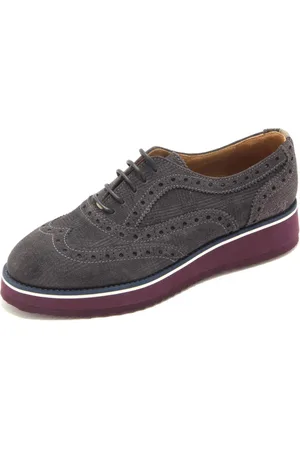 La Martina Laced Shoes, female, , 3 UK, Suede Lace-Up Shoes Anthracite Model