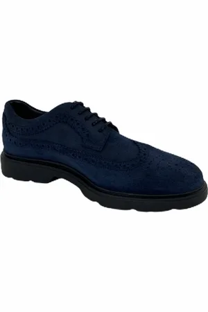 Hogan Laced Shoes, male, , 5 1/2 UK, Suede Derby Shoes with Memory Foam