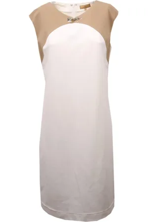 FAY Ivory sleeveless dress made in Italy