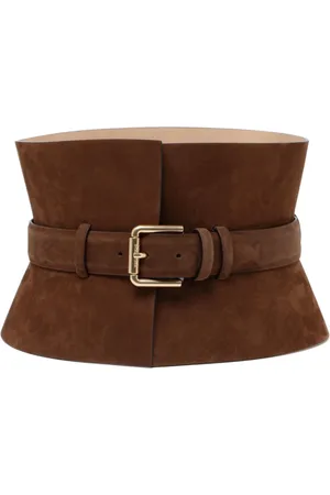 Max Mara Belts, female, , S, Leather Belt with Square Metal Buckle
