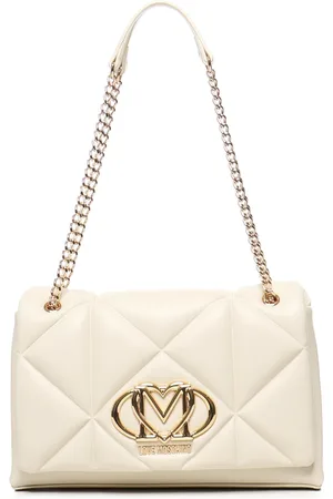 Moschino Shoulder Bags, female, , ONE SIZE, White Shoulder Bag with Gold Details