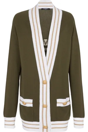 Balmain Cardigans, female, , XS, Cashmere Cardigan with logo