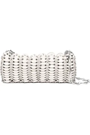 Paco rabanne Cross Body Bags, female, , ONE SIZE, White Chain-Link Shoulder Bag