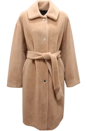 Pinko Faux Fur Knife Wool Coat