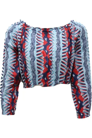Dondup Blouses, female, , 10 Y, Kids Cropped Shirt Red Blue