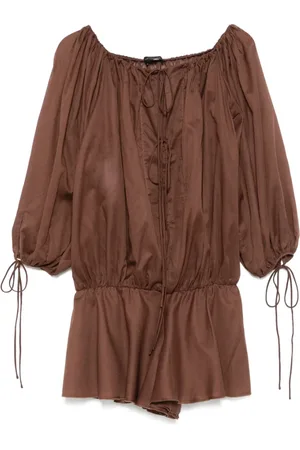 Andamane Chocolate Jumpsuit with Tie Cuffs