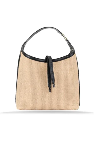 Chloé Handbags, female, , ONE SIZE, Wicker Crossbody Bag with Leather Trim