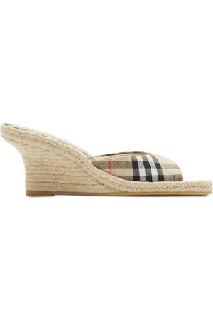 Burberry Wedges, female, , 5 1/2 UK, Check Pattern Slip-On Wedges