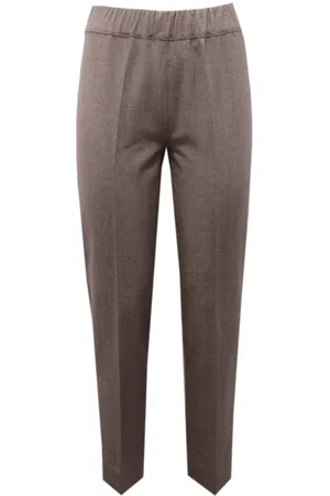 D.EXTERIOR Straight Jeans, female, , S, Wool Blend Lurex Trouser Elastic Waist