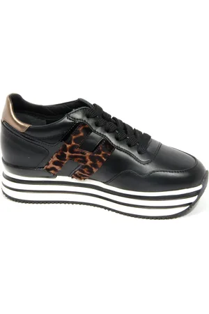 Hogan Sneakers, female, , 2 1/2 UK, Midi Platform Lace-Up Shoes with Cavallino Inserts