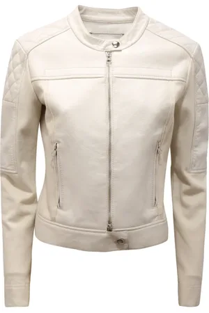 Pinko Leather Jackets, female, , S, Vintage Effect Leather/Cotton Jacket