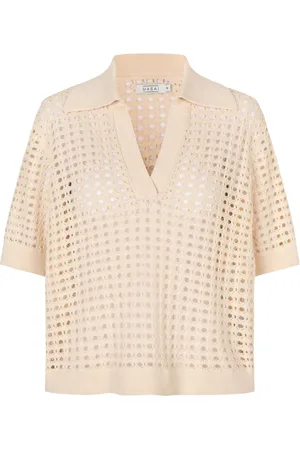 Masai V-neck Knitwear, female, , M, Elegant Knit Blouse Whitecap