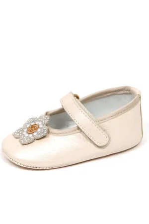 BLUMARINE Baby ballerina shoes in pearl