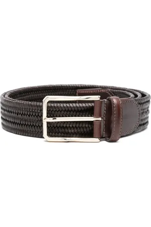 CANALI Belts, male, , 95 CM, Italian Leather Woven Belt