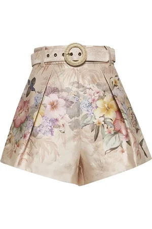 ZIMMERMANN Short Shorts, female, , L, Tropical Print High Waist Shorts
