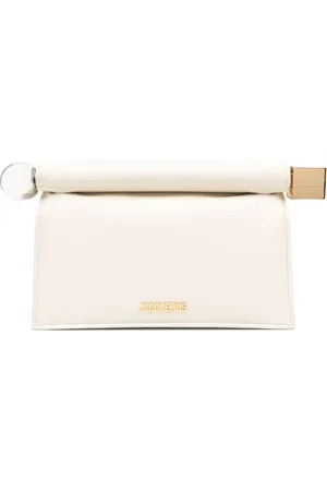 Jacquemus Ivory Lambskin Circle Square Closure Backpack