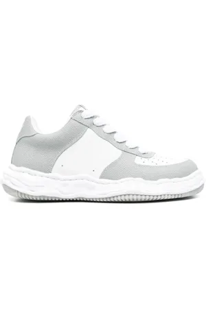 MIHARA YASUHIRO Sneakers, male, , 4 UK, Wayne LOW Original Sole Basket Leather LOW TOP Sneaker Grey/White
