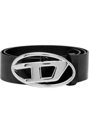 Diesel Italian Leather D-Shaped Buckle Belt