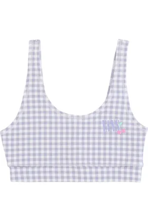 Vans Sleeveless Tops, female, , S, Gingham Bralet Lavender Top