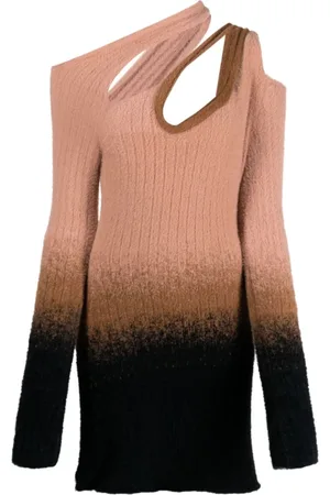 OTTOLINGER Knitted Dresses, female, , S, Crossover Mini Dress Black/White/Rose