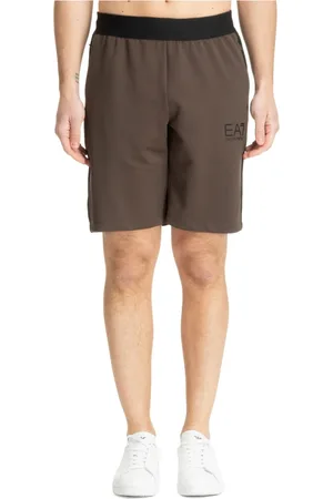 EA7 Drawstring Plain Track Shorts with Logo