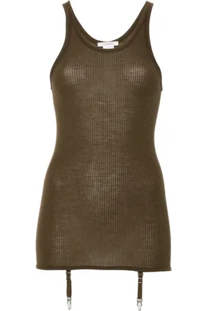 LEMAIRE Sleeveless Tops, female, , S, Seamless Suspenders Tank Top Havana