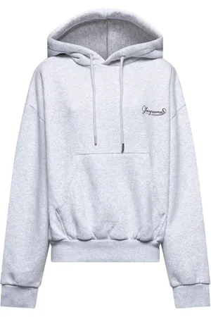 Jacquemus Grey Hooded Jumper with 50s Logo