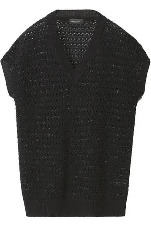 Fabiana Filippi Sequin Appliqué V-Neck T-shirt