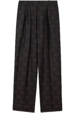 Kenzo Pleated Tailored Pant Jacquard Cotton Wool